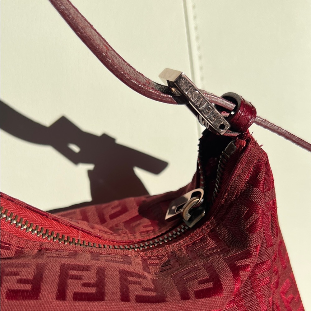 Vintage Fendi Red Zucchino Mini Pochette by Karl Lagerfield - Picture 2 of 9